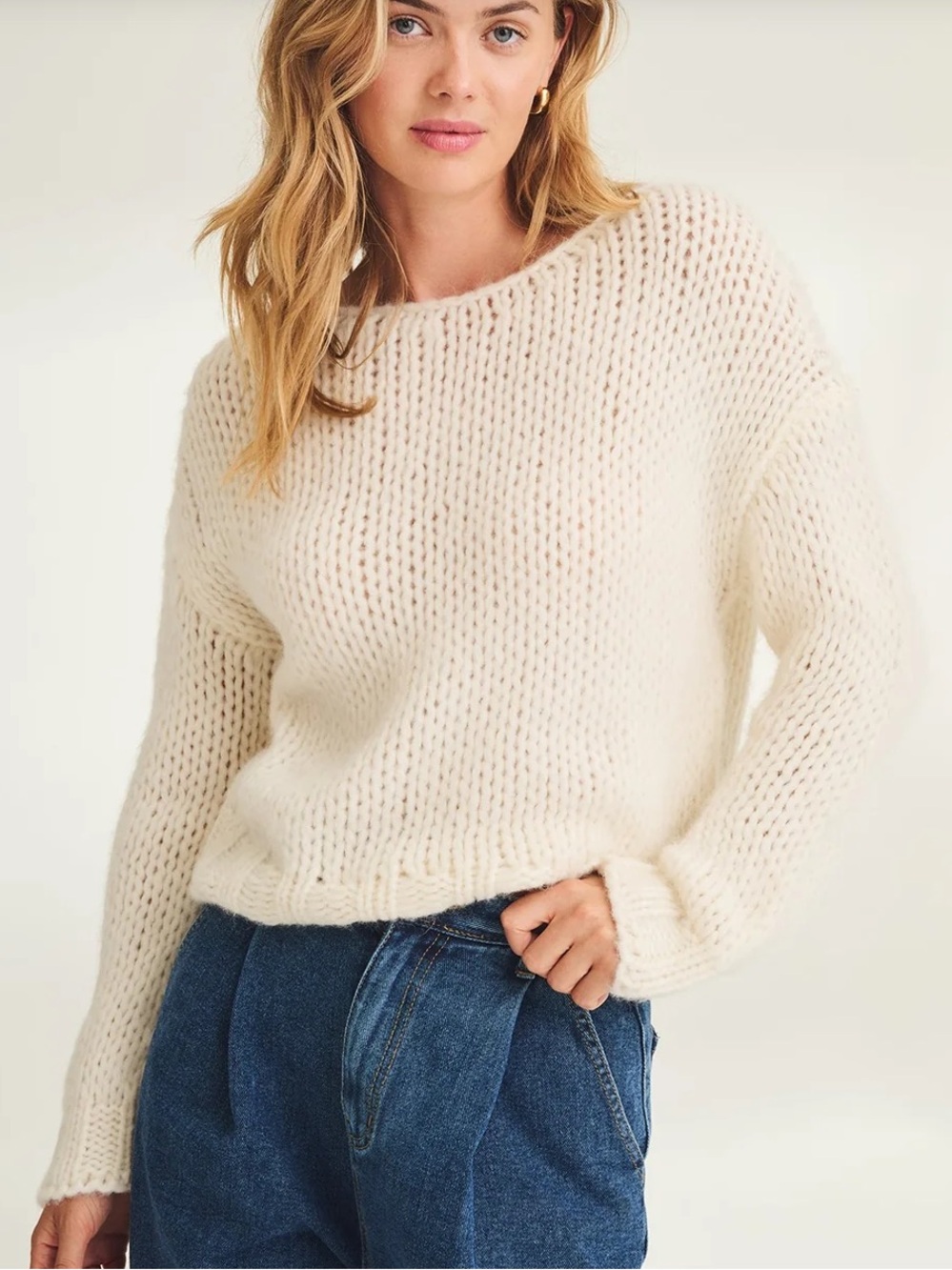Naadam Lofty Alpaca Boatneck Ivory Sweater